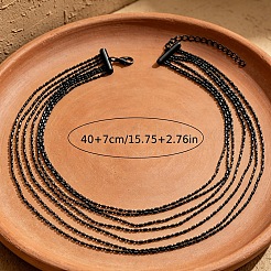 Alloy & Brass Chain Multi-Strand Necklaces for Women&nbsp;WGE8576-01