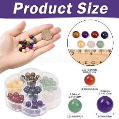 56Pcs 7 Styles Natural Green Aventurine & Lapis Lazuli & Rose Quartz & Carnelian & Tiger Eye &  Malaysia Jade & Yellow Jade Round Beads&nbsp;G-YW0002-61A