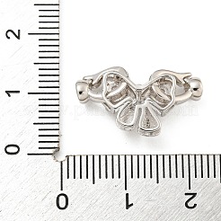 925 Sterling Silver Micro Pave Clear Cubic Zirconia Fold Over Clasps&nbsp;STER-U001-18P