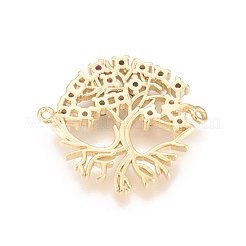 Brass Micro Pave Cubic Zirconia Links&nbsp;ZIRC-L078-016G-NR