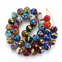 Electroplate Transparent Glass Beads Strands&nbsp;EGLA-N006-031-A01