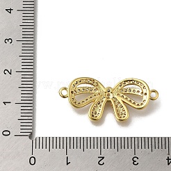 Rack Plating Brass Micro Pave Clear Cubic Zirconia Connector Charms&nbsp;KK-G500-05G