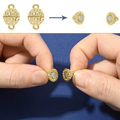 10 Bags Alloy Rhinestone Magnetic Clasps&nbsp;RB-FS0001-08G