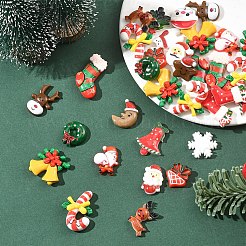 90Pcs 18 Styles Christmas Themed Opaque Resin Cabochons Sets&nbsp;CRES-YW0002-69