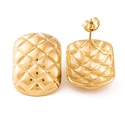 Ion Plating(IP) Rectangle 304 Stainless Steel Stud Earrings for Women&nbsp;EJEW-L272-006G