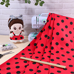 2 Yards Polka Dot Pattern Cotton Fabric&nbsp;DIY-FG0009-97