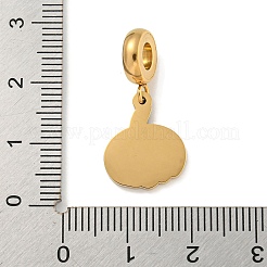 Ion Plating(IP) 304 Stainless Steel Red Enamel European Dangle Charms&nbsp;STAS-U005-38G