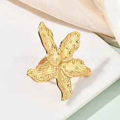304 Stainless Steel Open Cuff Rings for Women&nbsp;RJEW-K320-02G