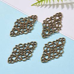 Tibetan Style Alloy Rhombus Filigree Joiners Links&nbsp;TIBE-5377-AB-FF