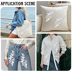 2Pairs Leaves Polyester Embroidery Ornaments Accessories&nbsp;DIY-GF0014-46A