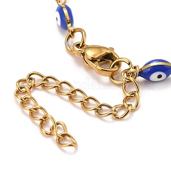 Enamel Horse Eye Link Chains Bracelet&nbsp;BJEW-P271-05G-01