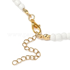 3Pcs 3 Colors Dyed Synthetic Turquoise Starfish & Glass Seed Beaded Necklaces&nbsp;NJEW-JN05330