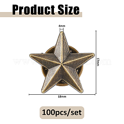 100Pcs Alloy Star Brooch&nbsp;JEWB-FH0002-51AB