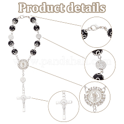 6Pcs 6 Colors Glass Pearl Rosary Bead Bracelets Set&nbsp;BJEW-GO0001-01