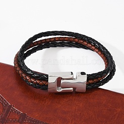 Braided Microfiber Leather Cord Bracelets for Women Men&nbsp;BJEW-D304-17P-02