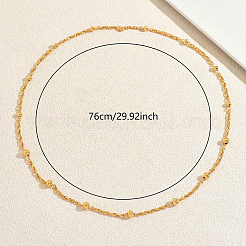 Brass Round Beads Rope Chain Long Necklaces for Women&nbsp;OZ5698