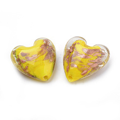 Handmade Gold Sand Lampwork Beads&nbsp;LAMP-R138-03