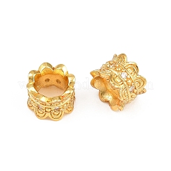 Brass Micro Pave Clear Cubic Zirconia European Beads&nbsp;CU-CBA6A75-17G