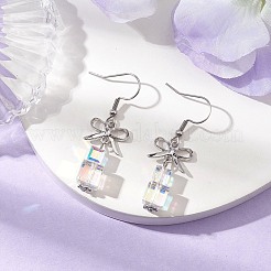 Brass with Glass Dangle Earrings for Women&nbsp;EJEW-TA00550