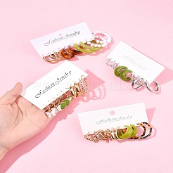 5 Sets 5 Colors Alloy Hoop Earring Sets&nbsp;EJEW-FS0001-23A