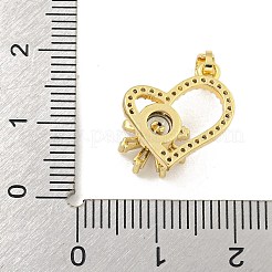 Heart Rack Plating Brass Clear Cubic Zirconia Pendants&nbsp;KK-M291-06G