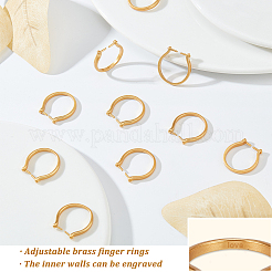 10Pcs Adjustable Brass Finger Rings Components&nbsp;KK-AR0002-62