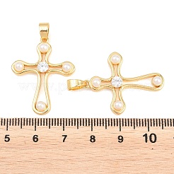 Easter Brass Micro Pave Clear Cubic Zirconia Pendants&nbsp;ZIRC-F148-01G