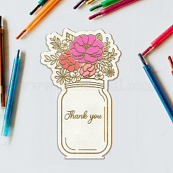 Mother's Day Wood Flower Bouquet Greeting Card&nbsp;AJEW-WH0441-006