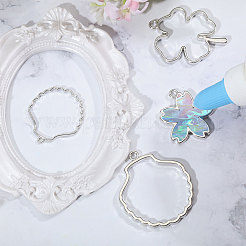 24Pcs 6 Styles Alloy Hollow Geometric Open Back Bezel Pendants&nbsp;FIND-CA0010-76A