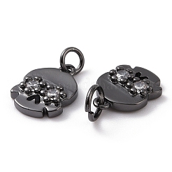 Brass Micro Pave Cubic Zirconia Charms&nbsp;ZIRC-F083-012B-RS