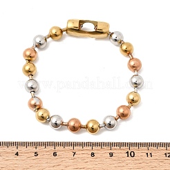 304 Stainless Steel Round Beaded Bracelets for Women Men&nbsp;BJEW-K240-10B