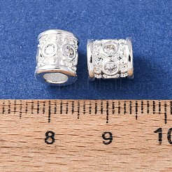 Brass Micro Pave Clear Cubic Zirconia European Beads&nbsp;KK-C157-28S