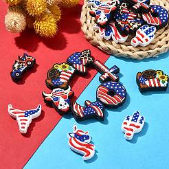 20Pcs 10 Styles Independence Day Silicone Focal Beads&nbsp;SIL-CJ0001-76