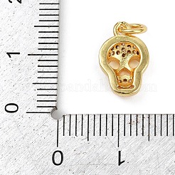 Brass Micro Pave Clear Cubic Zirconia Pendants&nbsp;KK-L231-08G
