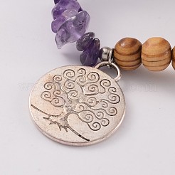 Round Wood Beaded Stretch Bracelets&nbsp;BJEW-JB02175