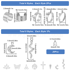 DIY Stainless Steel Charms Cuff Ring Making Kit&nbsp;DIY-SC0026-05P