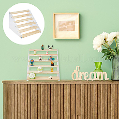 Rectangle Acrylic with Wood Minifigures Organizer Display Risers&nbsp;ODIS-WH0038-102D