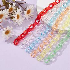 6 Strands 6 Colors Handmade Transparent Acrylic Cable Chains&nbsp;AJEW-JB00986
