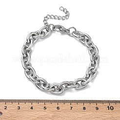 304 Stainless Steel Cable Chain Bracelets for Women&nbsp;BJEW-A160-07P