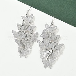 430 Stainless Steel Butterfly Dangle Earrings&nbsp;EJEW-A137-05P