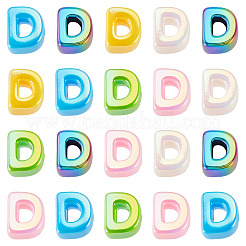 20Pcs UV Plating Opaque Acrylic European Beads&nbsp;OACR-TADJ0001-16D
