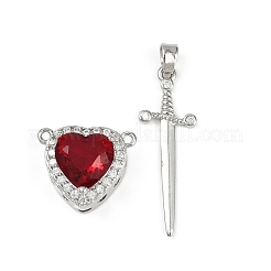 Brass Micro Pave Cubic Zirconia Pendant Sets&nbsp;KK-S507-18G-01