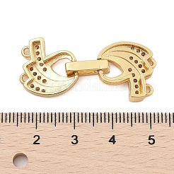 Brass Micro Pave Clear Cubic Zirconia Fold Over Clasps&nbsp;KK-C075-08G