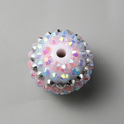 Stripe Pattern Resin Rhinestone Beads&nbsp;KY-WH0035-12B