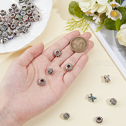 70Pcs 5 Styles Alloy Rhinestone European Beads&nbsp;ALRI-PA0001-01
