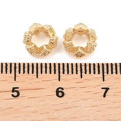Brass Micro Pave Clear Cubic Zirconia European Beads&nbsp;KK-L261-05G