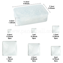 48Pcs 6 Styles Transparent Square Glass Cabochons&nbsp;GGLA-FS0001-06