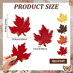 4Pcs MDF Wooden Maple Leaf Display Decorations&nbsp;WOOD-WH0316-037