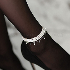 Sterling Silver Zircon Bead Circle Jewelry Set for Women Bracelet Necklace Anklet Fashion&nbsp;SY0568-2