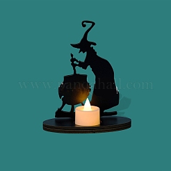 Halloween Witch Cooking Wooden Candle Holders&nbsp;PW-WGDBABC-01